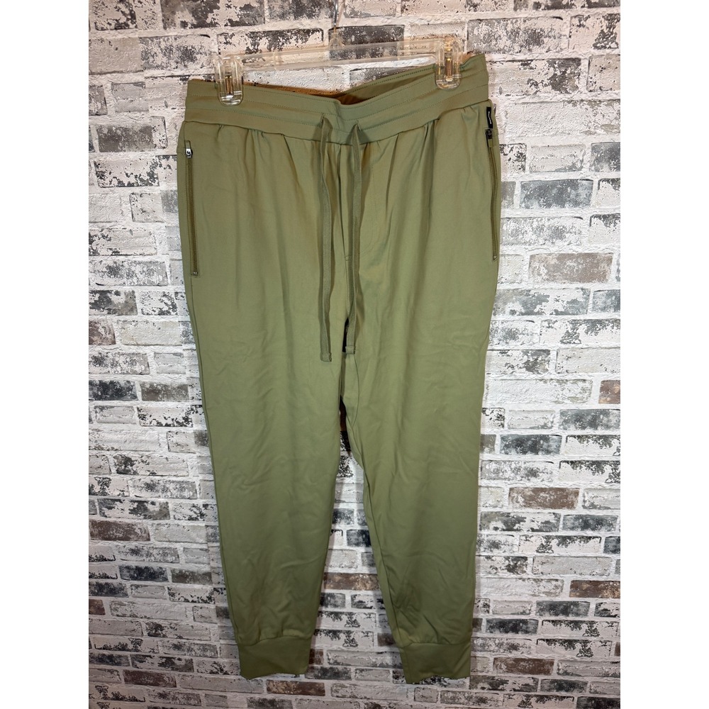 Monrow Joggers Women XL Olive Green NEW Activewear Drawstring Zip Pocket HB0569